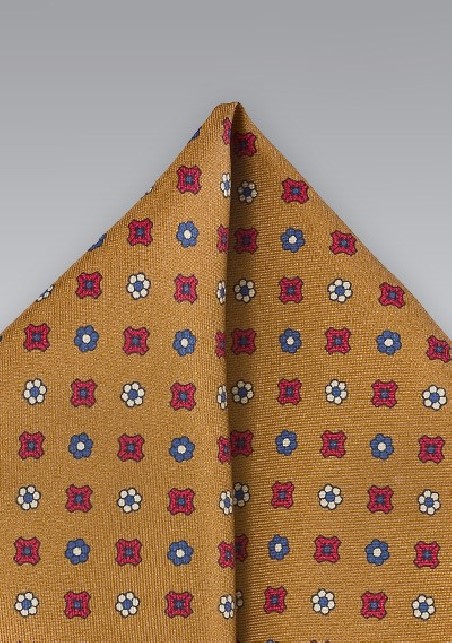 Silk Pocket Square in Burnt Orange