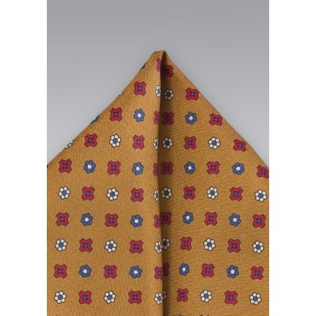 Silk Pocket Square in Burnt Orange