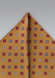 Silk Pocket Square in Burnt Orange