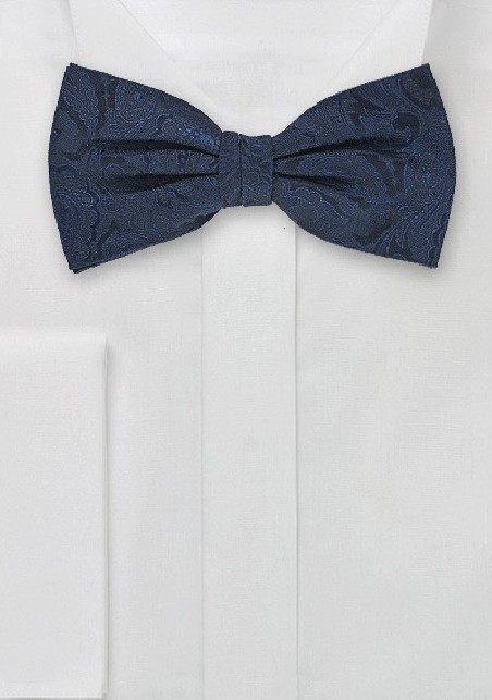 Paisley Bow Tie in Midnight Blue