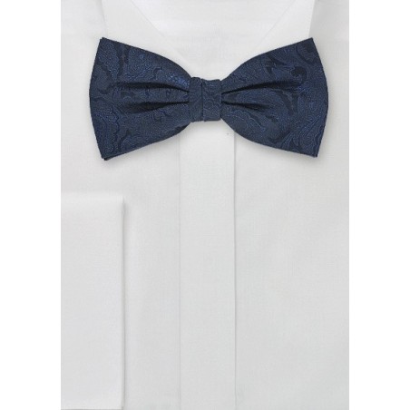 Paisley Bow Tie in Midnight Blue