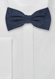 Paisley Bow Tie in Midnight Blue