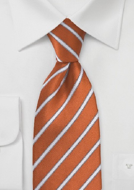 Kid Sized Tie in Burnt Orange and White