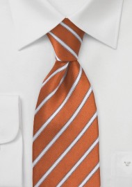 Kid Sized Tie in Burnt Orange and White