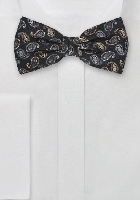 Modern Paisley Design in Golds and Silvers