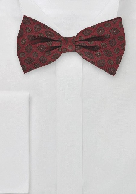 Silk Bow Tie in Dark Red