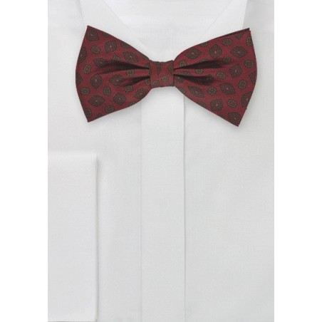 Silk Bow Tie in Dark Red