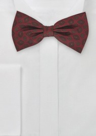 Silk Bow Tie in Dark Red