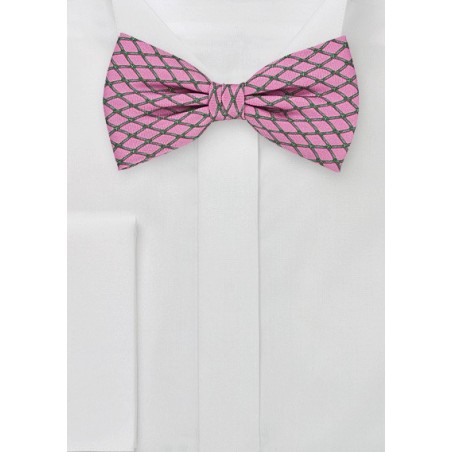 Vine Pattered Bow Tie in Pinks and Greens