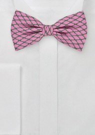 Vine Pattered Bow Tie in Pinks and Greens