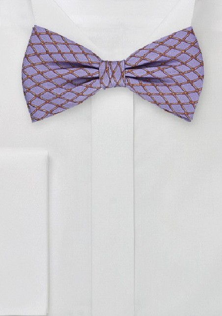Pre-Tied Bow Tie in Lilac and Bronze