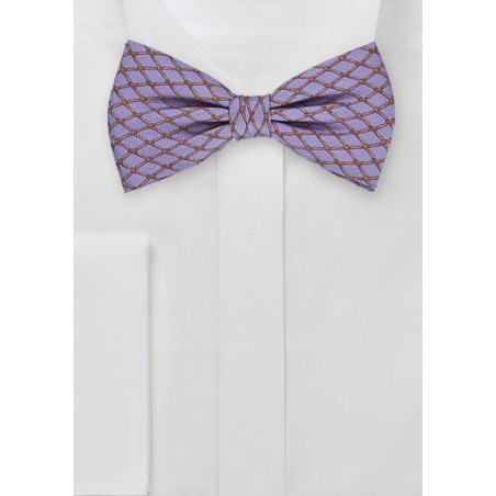 Pre-Tied Bow Tie in Lilac and Bronze