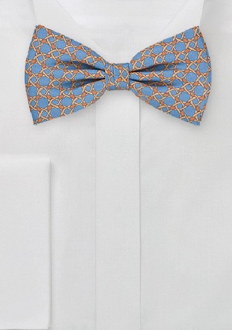 Pre Tied Art Deco Bow Tie in Blues