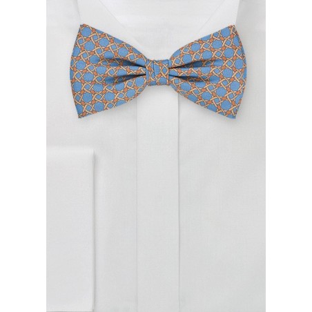 Pre Tied Art Deco Bow Tie in Blues