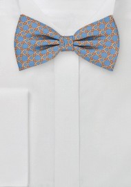 Pre Tied Art Deco Bow Tie in Blues