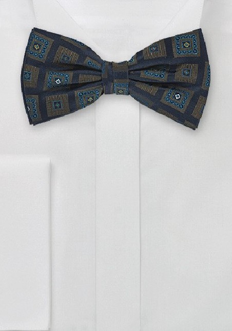 Navy Blue Silk Bow Tie