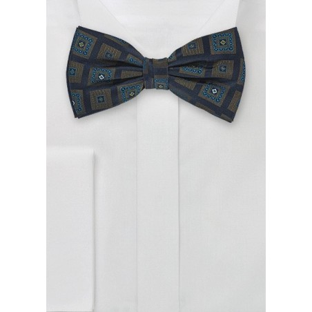 Navy Blue Silk Bow Tie