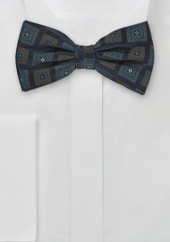 Navy Blue Silk Bow Tie