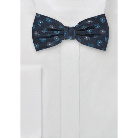 Teardrop Patterned Silk Bow Tie
