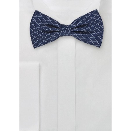 Modern Navy Blue Bow Tie