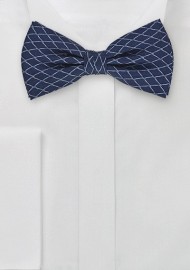 Modern Navy Blue Bow Tie