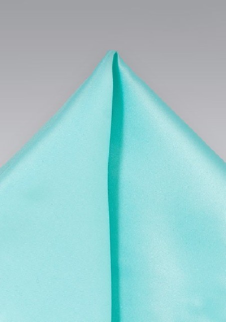 Solid Turquoise Blue Pocket Square