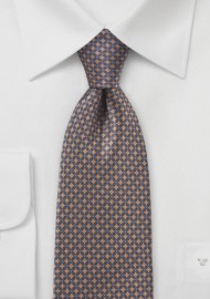 Grid Patterned Tie in Browns and Blues