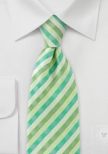 Spring Green Patterned Necktie