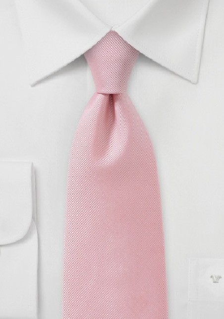 Ribbed Tie in Metallic Rose Petal Pink