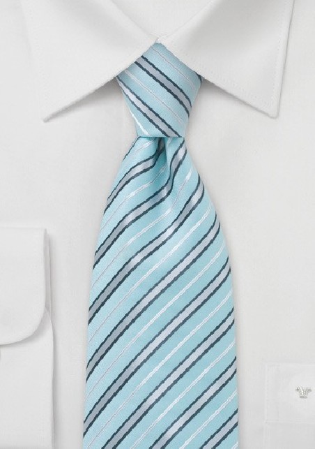 Wave Patterned Tie in Greys and Whites