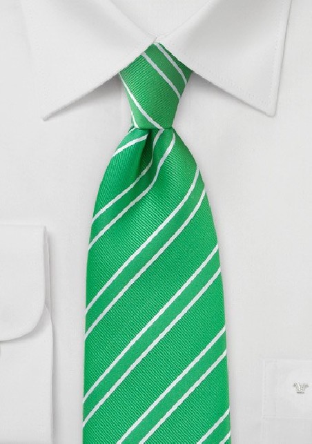 Punchy Grass Green Striped Tie