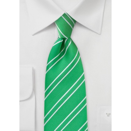 Punchy Grass Green Striped Tie