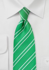 Punchy Grass Green Striped Tie