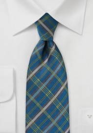 Men's Plaid Tie in Peacock and Browns