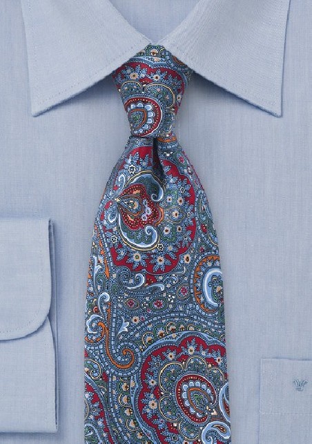 Modern Cut Paisley Necktie