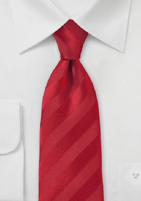 Comtemporary Fire Engine Red Striped Necktie