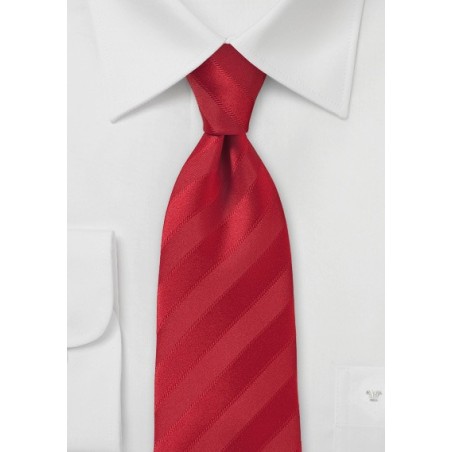 Comtemporary Fire Engine Red Striped Necktie