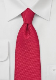 Bright Red Kids Tie with Textured Weave