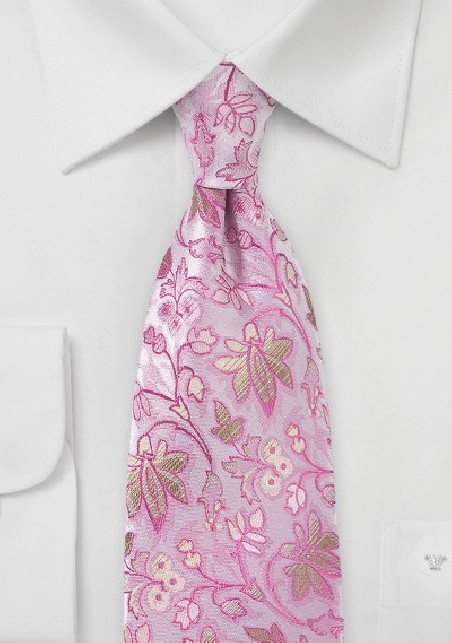 Festive Print Tie in an Array of Pink Tones