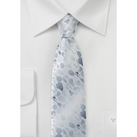 Skinny Designer Tie in Silver and Gray