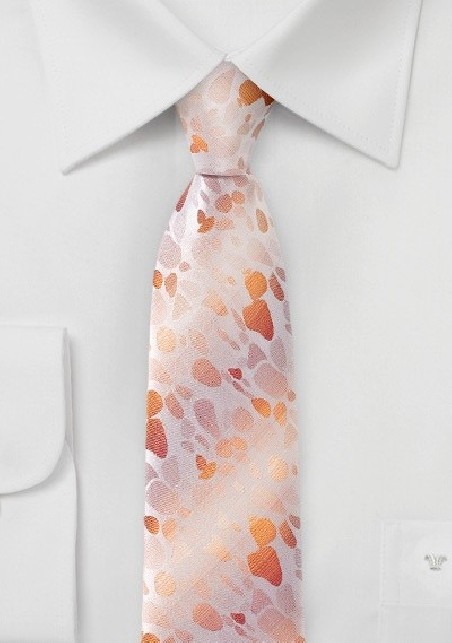 Peach Orange Skinny Tie