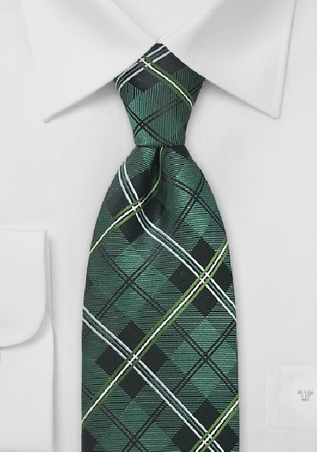 Hunter Green Plaid Tie