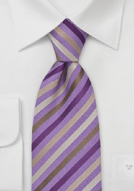 Pure Silk Wisteria Striped Tie