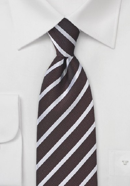 Dark Chocolate Striped Tie in Striped Style