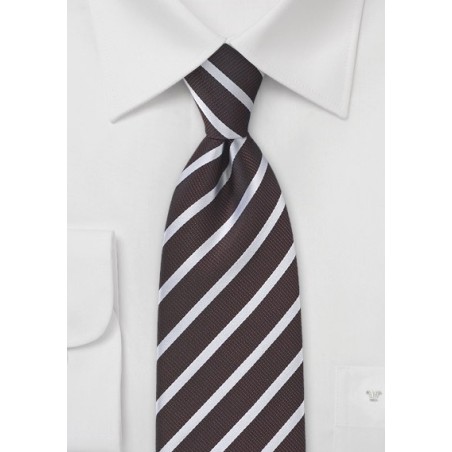 Dark Chocolate Striped Tie in Striped Style