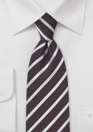 Dark Chocolate Striped Tie in Striped Style