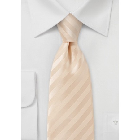 Handmade White Peach Toned Neck Tie
