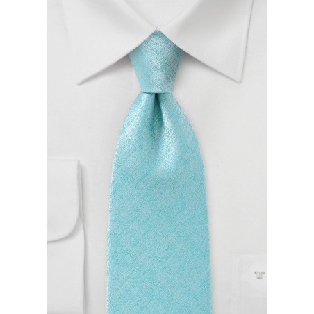 Handmade Light Aqua Textured Tie