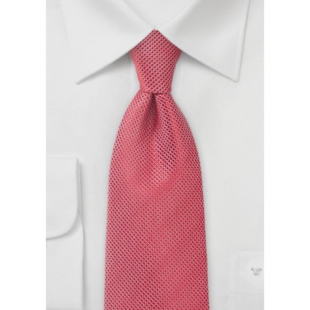 Bright Poppy Red Textured Tie