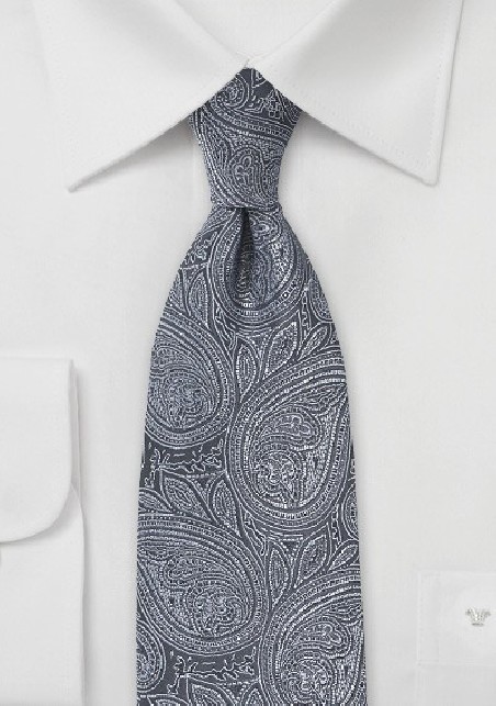 Ornate Paisley in Graphite and Silver